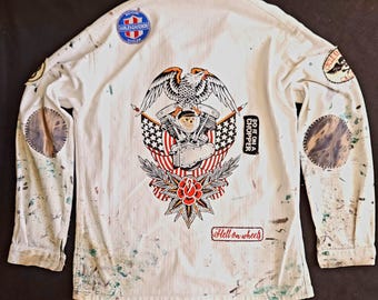 HBT vintage fashion 50s workwear hand painted jacket