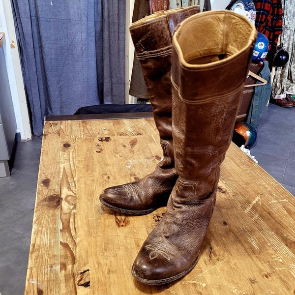 Bottes Vintages en cuir fin des années 70's Made in Italie