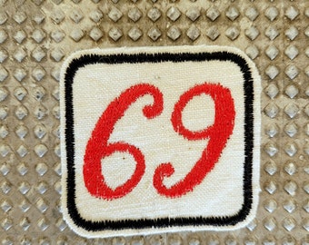 Rare embroidered patch "69" embroidered