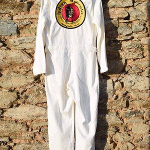 HBT coverall 50&#39;s hand embroidered chainstitch method hand embroidered herringbone twill jumpsuit