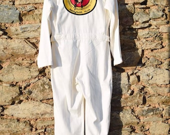 HBT coverall 50's hand embroidered chainstitch method hand-embroidered herringbone twill combination