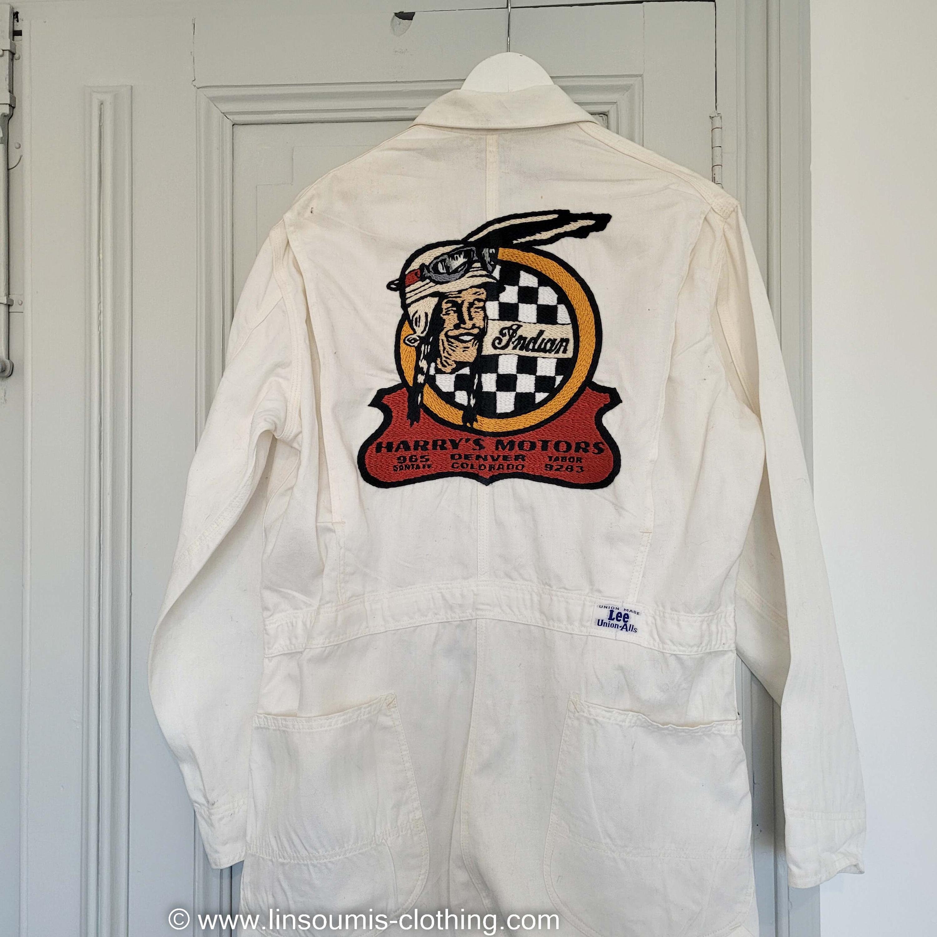 Coverall 40's Lee Union-Alls hbt hand embroidered chainstitch method coverall hand embroidered INDIAN