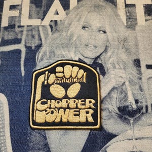 Rare "Chopper Power" Embroidered Patch Badge Black/Gold Version
