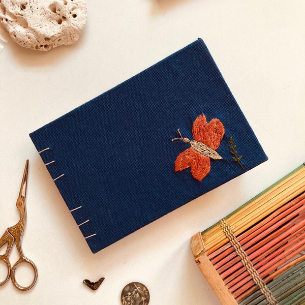 Hand Bound Sketchbook | Hand Embroidered Journal for Sketching, Writing and Doodling | Coptic Bound Notebook