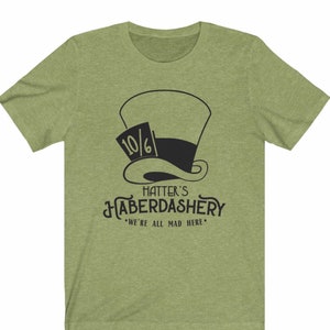 Hatter&#39;s Haberdashery Disney Shirt Alice in Wonderland Shirt Mad Hatter Shirt  Disneyland Shirt Disney World Shirt Disney Cruise Shirt