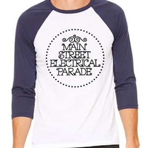 Disney Baseball Tee Raglan Shirt Main Street Electrical Parade Shirt Disneyland Shirt Disney World Shirt Magic Kingdom shirt