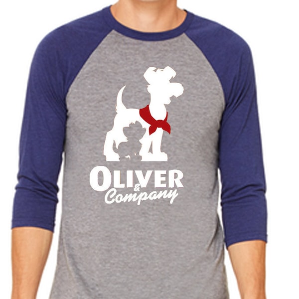 Disney Baseball Tee Raglan Shirt Oliver & Company Shirt Disneyland Shirt Disney World Shirt Magic Kingdom shirt