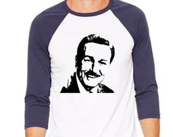 Disney Baseball Tee Raglan Shirt Walt Disney Shirt Walt Disney Portrait Shirt Disneyland Shirt Disney World Shirt Magic Kingdom shirt