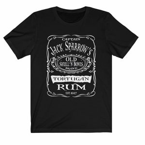 Disney Shirts Mens Captain Jack Sparrows Tortuga Rum Pirates of the Caribbean shirt Disneyland Shirt Disney World Shirt Disney Cruise Shirt Black