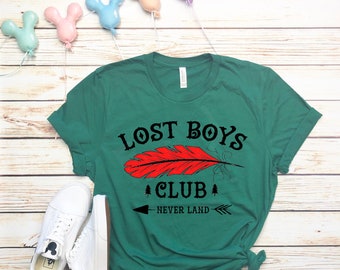 Disney Shirts Lost Boys Club Shirt Never Never Land Shirt Peter Pan Shirt Disneyland Shirt Disney World Shirt