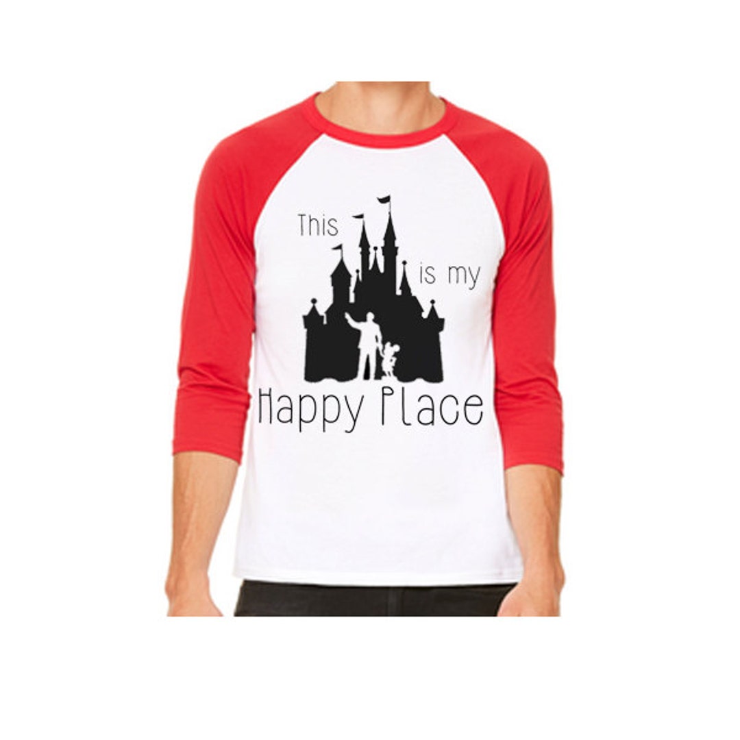 Disney Baseball Tee Raglan Tee This is My Happy Place Shirt Disneyland