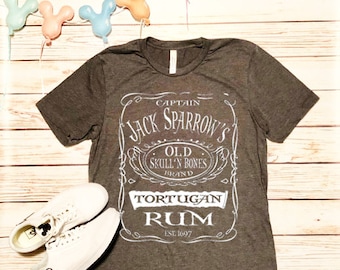 Disney Shirts Mens Captain Jack Sparrows Tortuga Rum Pirates of the Caribbean shirt Disneyland Shirt Disney World Shirt  Disney Cruise Shirt