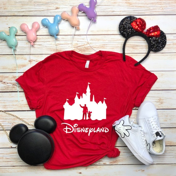 Disney Shirts Mens Walt & Mickey Partners Castle Shirt Disneyland