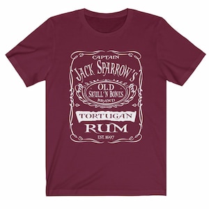 Disney Shirts Mens Captain Jack Sparrows Tortuga Rum Pirates of the Caribbean shirt Disneyland Shirt Disney World Shirt Disney Cruise Shirt Maroon