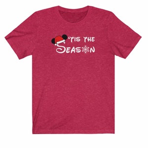 Disney Shirt Disney Christmas Shirt Disneyland Shirt Disney World Shirt Magic Kingdom Shirt Tis the Season Mickey Christmas Shirt Heather Red