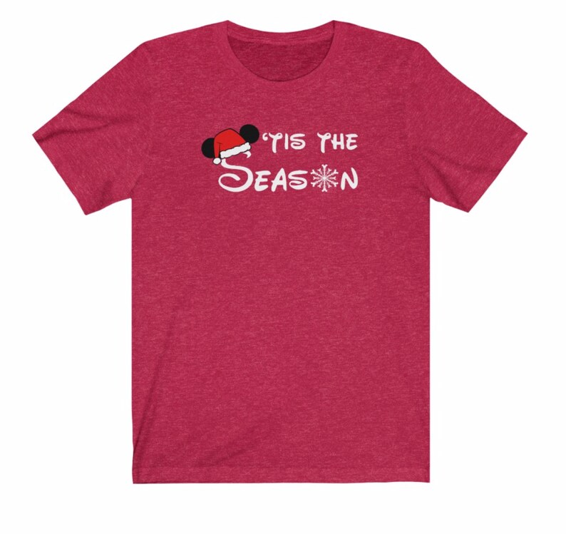 Disney Shirt Disney Christmas Shirt Disneyland Shirt Disney World Shirt Magic Kingdom Shirt Tis the Season Mickey Christmas Shirt Heather Red