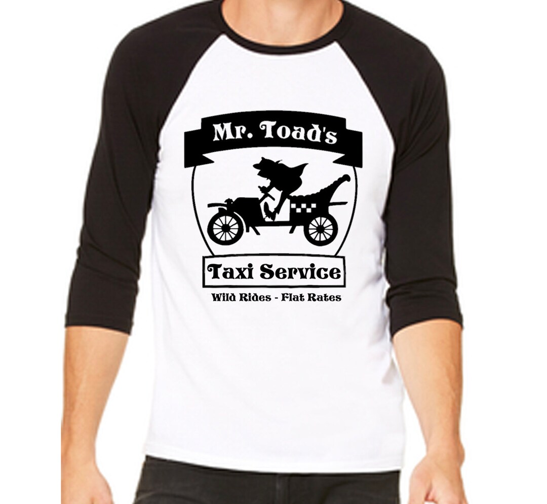 Disney Baseball Raglan Mr. Toad's Wild Ride Shirt Mr Toads Taxi Service ...