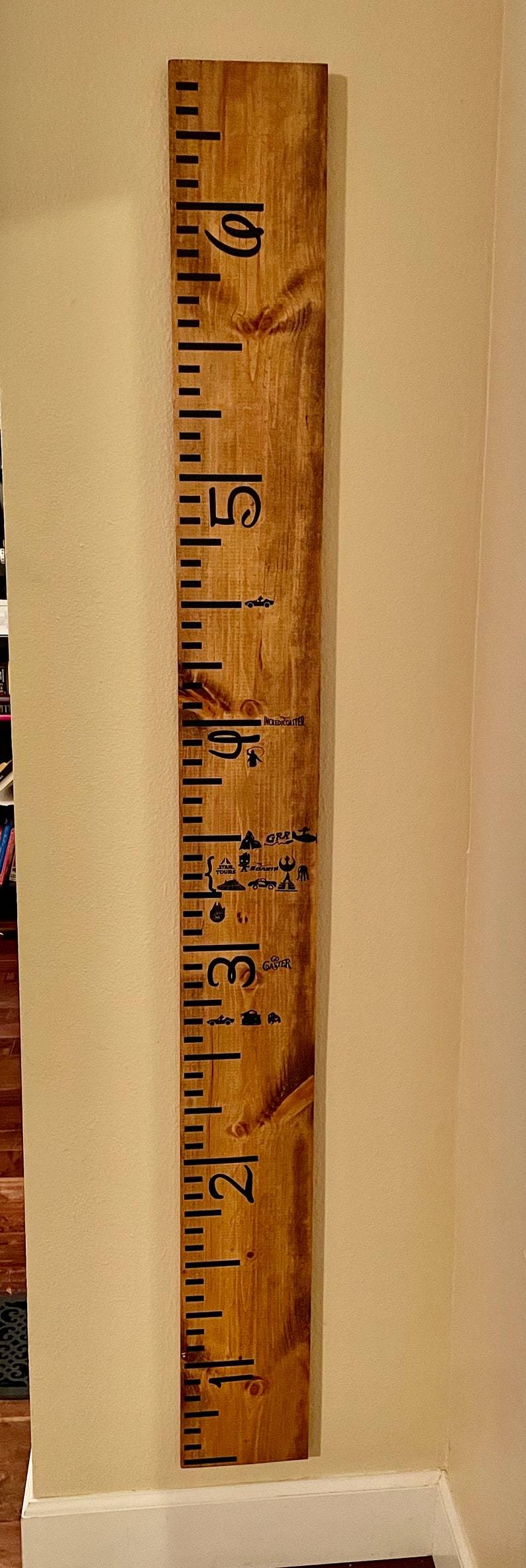 Disney Growth Chart Ruler With Ride Heights Disneyland Disney World (no ...