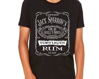 Youth Tee Captain Jack Sparrows Tortugan Rum  Shirt Disney  Shirt Disneyland Shirt Disney World Shirt  Magic Kingdom