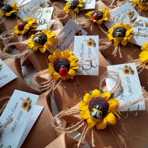 Sunflower Wedding Favours: Unique Personalised Favours for Summer Event