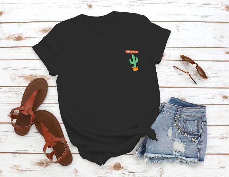 Cactus camisa suculenta TShirt Cacti camisa Tumblr bolsillo Camiseta bolsillo cactus moda y accesorios mujer hecho a