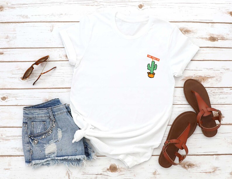 Cactus camisa suculenta TShirt Cacti camisa Tumblr bolsillo Camiseta bolsillo cactus moda y accesorios mujer hecho a