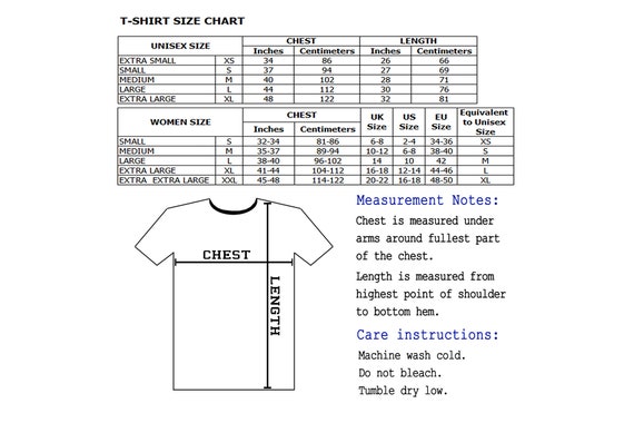 Teenage Size Chart