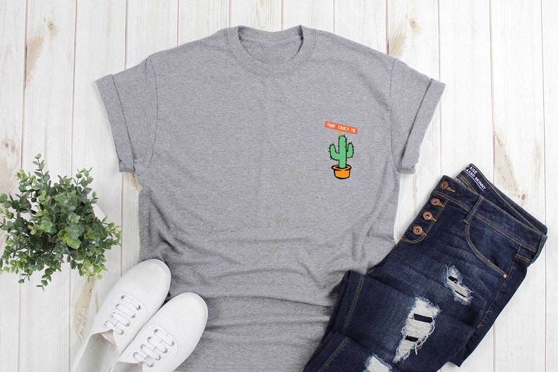 Cactus camisa suculenta TShirt Cacti camisa Tumblr bolsillo Camiseta bolsillo cactus moda y accesorios mujer hecho a