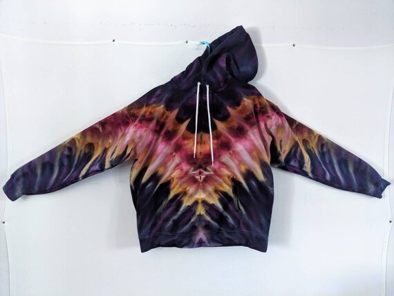 Mens Hoodie Sweatshirt Trippy Tie Dye Art Winter Sweatshirt with Pocket