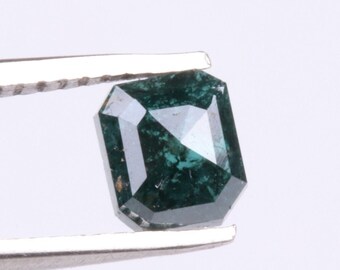 0,72 ct/ 5,66 x 4,93 x 2,0 mm blå Asscher-formad rosenslipad fasetterad diamant, blå rosenslipad diamant, rosendiamant för förlovningsring P36