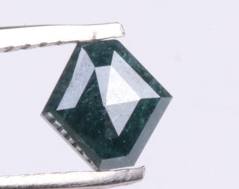 0,41 ct/ 5,71 x 5,90 x 1,41 mm blå fancy shape rosenslipad fasetterad diamant, blå rosenslipad diamant, rosendiamant för förlovningsring P38
