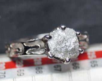 2.20 cts Gray Raw diamond ring, Gray diamond ring, promise ring, engagement ring, raw stone, Gray rough diamond ring, natural diamond ring