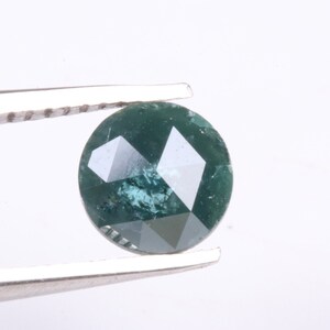 0.96CTs/ 6.40x2.15mm Blue Round Rose Cut Faceted Diamond, Blue Rose cut Diamond, Rose diamond for Engagement Ring P44