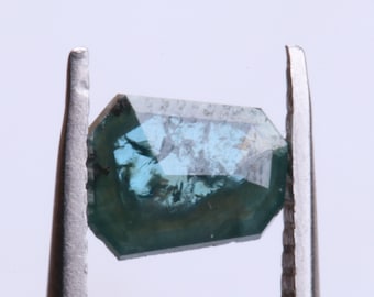 0,67 ct/ 7,02 x 5,71 x 1,31 mm blå rosslipad fasetterad diamant, blå rosslipad diamant, rosdiamant för förlovningsring Z39