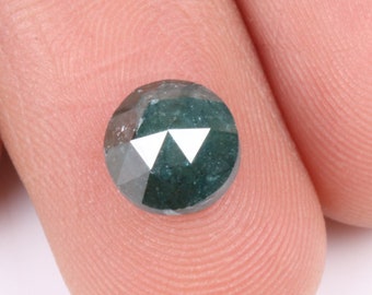 2,12 ct/ 7,23 x 4,28 mm blå rund rosenslipad fasetterad diamant, blå rosenslipad diamant, rosendiamant för förlovningsring P53
