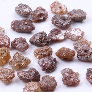 2 Pieces/5 Pieces/10 Pieces 5mm Raw Rough Natural Earth Mined Red Diamond Loose, Uncut Flat Red Loose Diamond For Making Jewelry
