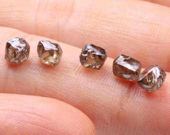 5Pcs Lot 5.40Cts / 6.0mm To 5.50mm Natural Congnac Brown Diamond, Raw Diamond, Rough Diamond, Uncut Diamond, Loose Diamonds For Ring W09