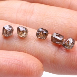 5Pcs Lot 5.40Cts / 6.0mm To 5.50mm Natural Congnac Brown Diamond, Raw Diamond, Rough Diamond, Uncut Diamond, Loose Diamonds For Ring W09