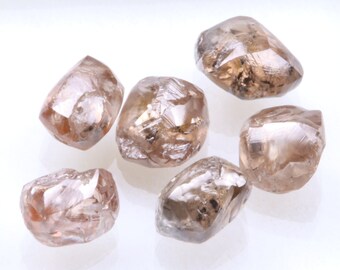 6Pcs Lot 4.79Cts / 6.0mm To 5.0mm Natural Congnac Brown Diamond, Raw Diamond, Rough Diamond, Uncut Diamond, Loose Diamonds For Ring W02