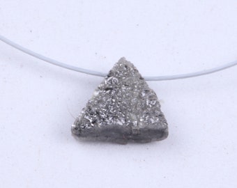 1Pcs 5.0mm cada 0.79Tcw Gris Perforado Diamante Crudo Forma Diamantes Sueltos, Natural Rough Raw Uncut Diamond Crystal Briolette, V50