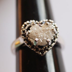 2.89 cts Gray Raw diamond ring, Gray diamond ring, Raw Gemstone Ring, raw stone, Gray rough diamond ring, natural diamond ring