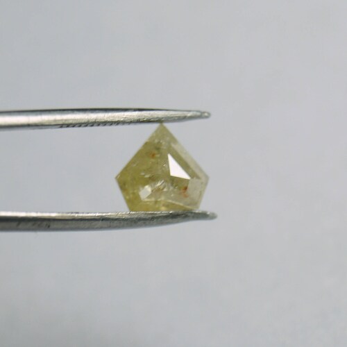 Shops 0.91 Tcw 6.22*6.71*2.47mm Shield Shape Clear Light Yellow Rose Cut Diamond Loose Cabochon, Natural Faceted Diamond Rose Cut, Geometric SP10