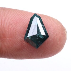 11.63x8.34 mm ブルー ダイヤモンド、カイト カット グリーン ブルー ダイヤモンド、2.73 カラット ファンシー カイト ローズ カット ダイヤモンド、フラット バック ダイヤモンド、ブルー カイト ダイヤモンド リング U21