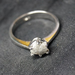 1.30 cts Gray Raw diamond ring, Gray diamond ring, promise ring, engagement ring, raw stone, Gray rough diamond ring, natural diamond ring