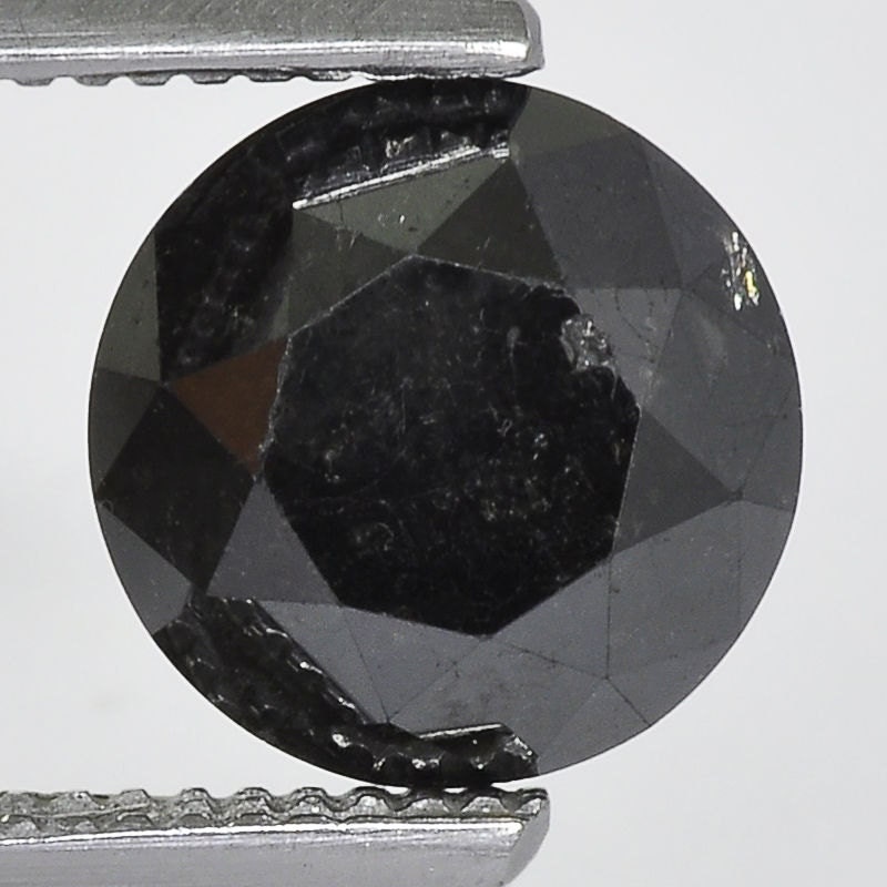 AA 1 Pcs Natural Round Brilliant Cut Black Diamond Natural - Etsy