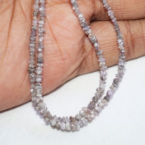 ON SALE 50% Pink Diamonds Raw Uncut Diamond Beads rough diamonds 2mm 4 Inches Strand image 1