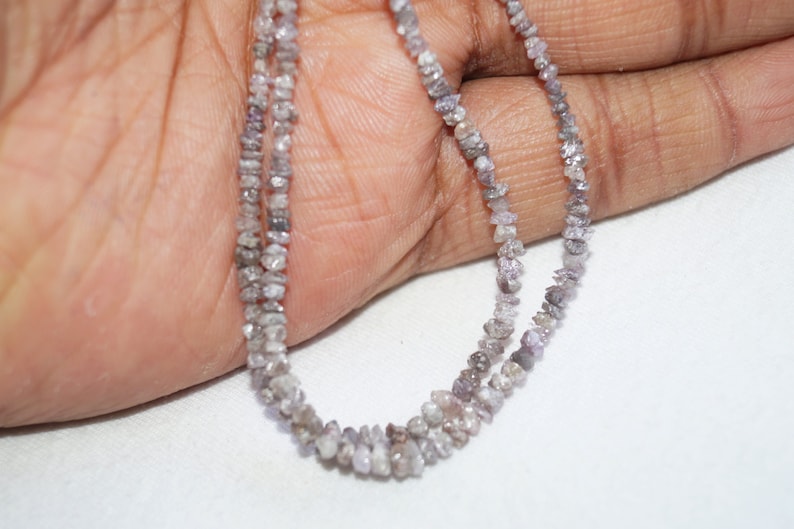 ON SALE 50% Pink Diamonds Raw Uncut Diamond Beads rough diamonds 2mm 4 Inches Strand image 1