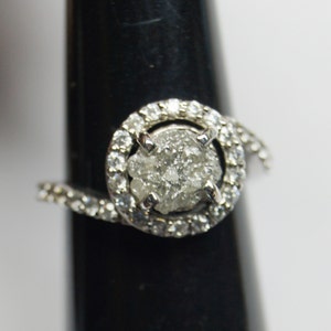 1.0 cts Gray Raw diamond ring, Gray diamond ring, promise ring, engagement ring, raw stone, Gray rough diamond ring, natural diamond ring
