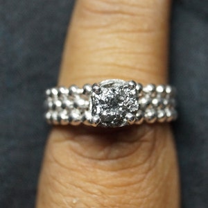 1.30cts Schwarzer Rohdiamant Ring, Schwarzer Diamant Ring, Verlobungsring, Rohstein, Schwarzer Rohdiamant Ring, natürlicher Diamant Ring