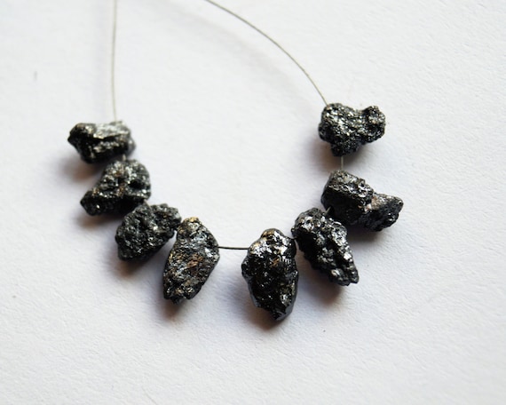 ON SALE 50% Pcs Black Raw Diamond Spikes, Black Rough Natural